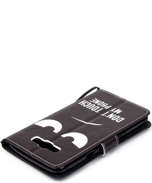 Samsung Galaxy J7 (2016) Portemonnee Hoesje Don't Touch My Phone Print afbeelding 6