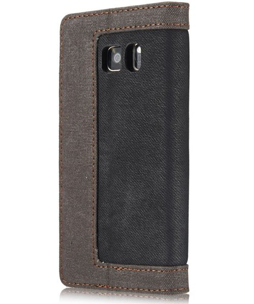 Samsung Galaxy S7 Canvas Portemonnee Bookcase Hoesje Zwart afbeelding 5