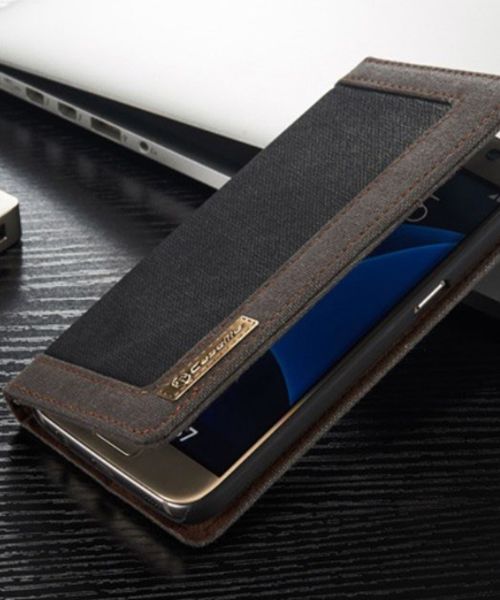 Samsung Galaxy S7 Canvas Portemonnee Bookcase Hoesje Zwart afbeelding 8