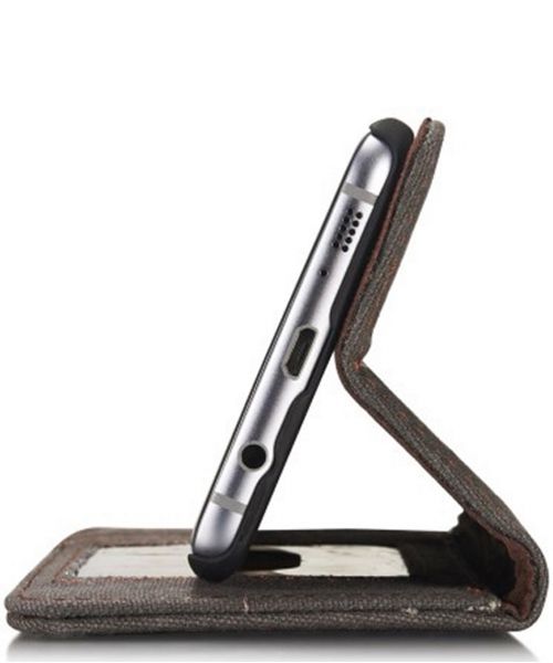 Samsung Galaxy S7 Canvas Portemonnee Bookcase Hoesje Zwart afbeelding 4