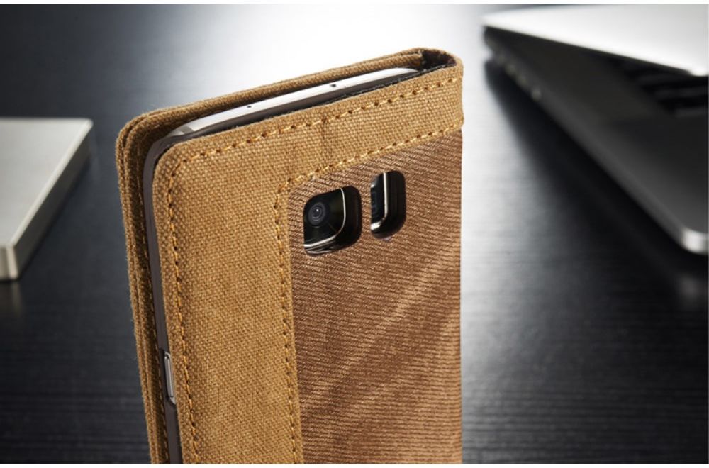 Samsung Galaxy S7 Canvas Portemonnee Bookcase Hoesje Bruin afbeelding 5