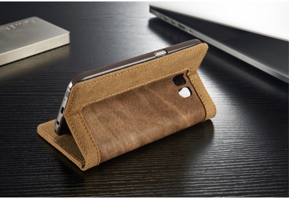 Samsung Galaxy S7 Canvas Portemonnee Bookcase Hoesje Bruin afbeelding 6