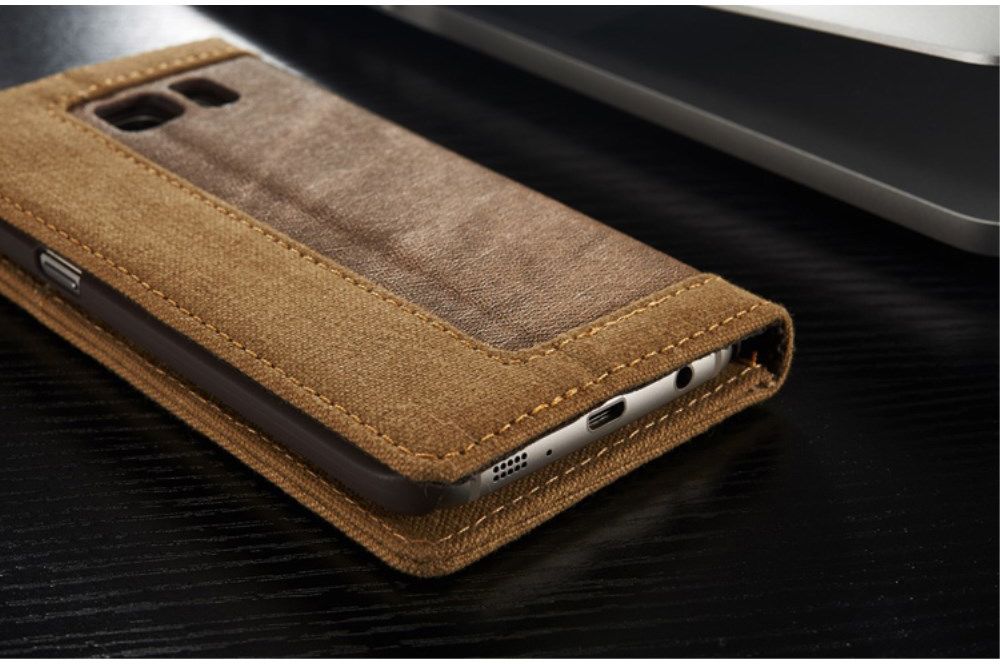 Samsung Galaxy S7 Canvas Portemonnee Bookcase Hoesje Bruin afbeelding 13