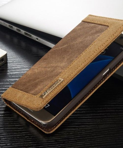 Samsung Galaxy S7 Canvas Portemonnee Bookcase Hoesje Bruin afbeelding 4