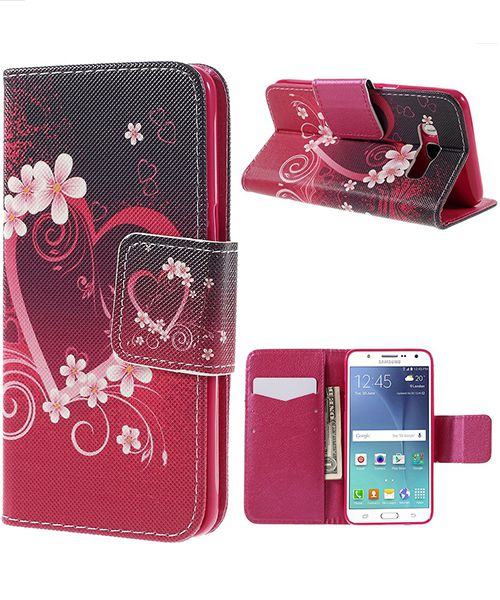 Samsung Galaxy J5 (2016) Print Hoesje Heart Flowers afbeelding 1