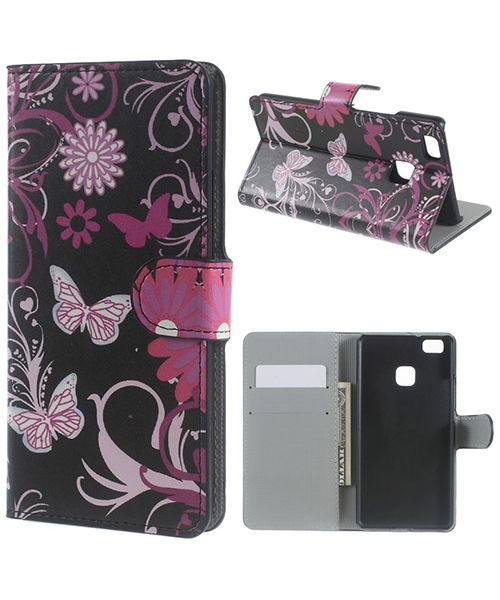 Huawei P9 Lite Portemonnee Print Hoesje Butterfly afbeelding 1