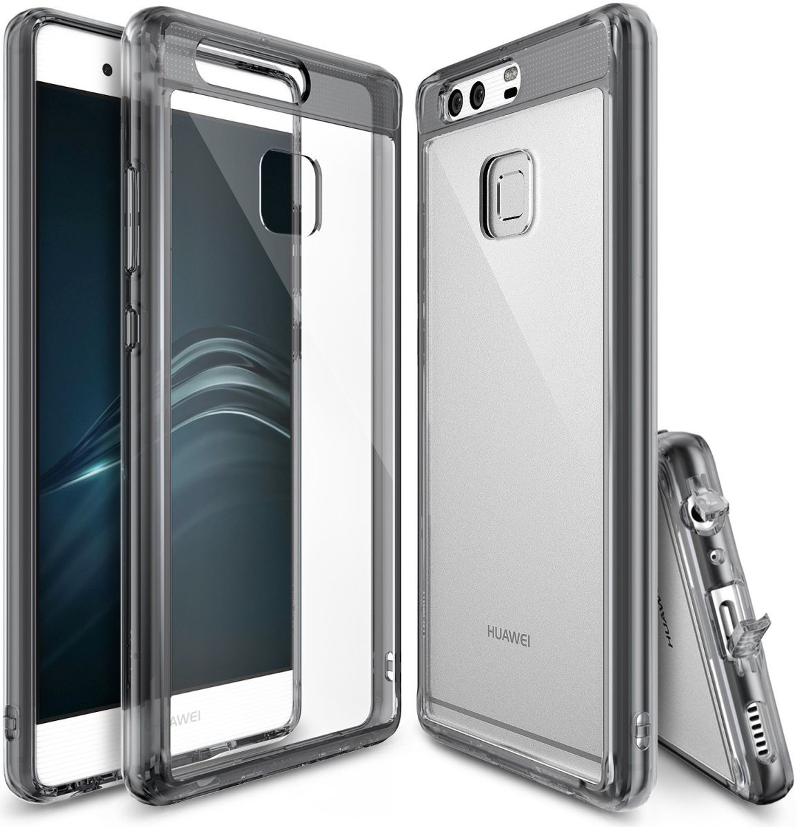 Ringke Fusion Hoesje Huawei P9 Doorzichtig Smoke Black afbeelding 2
