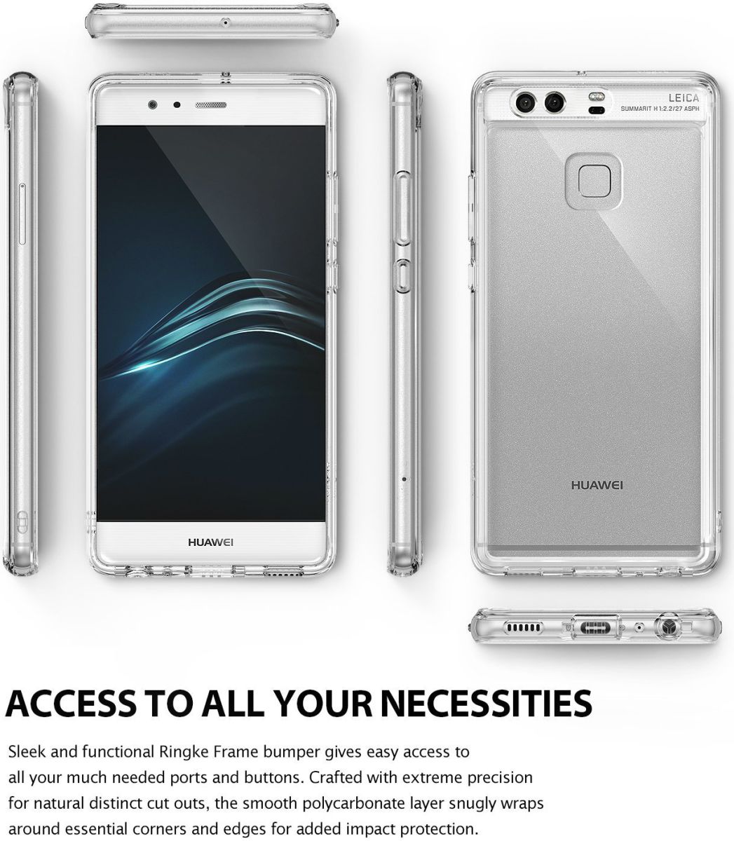 Ringke Fusion Hoesje Huawei P9 Doorzichtig Smoke Black afbeelding 6