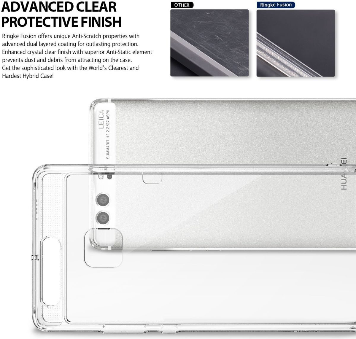 Ringke Fusion Hoesje Huawei P9 Doorzichtig Smoke Black afbeelding 7