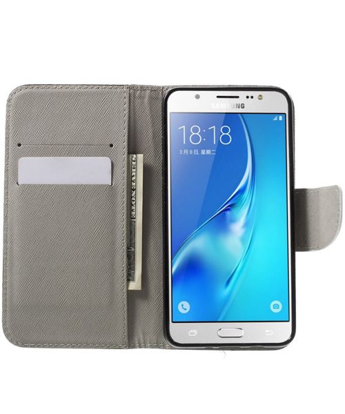 Samsung Galaxy J5 (2016) Fliphoesje Don't Touch My Phone Black White afbeelding 3