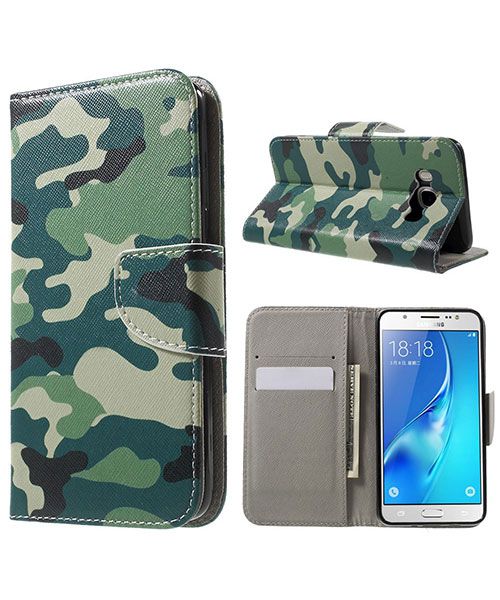 Samsung Galaxy J5 (2016) Camouflage Hoesje met Portemonnee Functie afbeelding 1