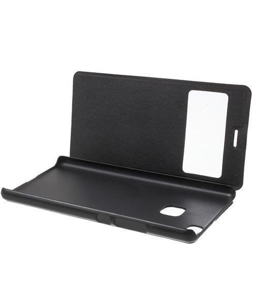 Huawei P9 Lite Window View Flip Case Zwart afbeelding 2