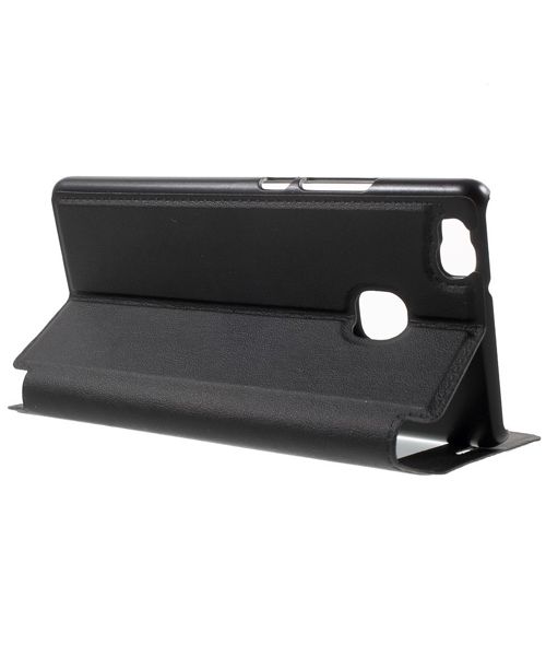 Huawei P9 Lite Window View Flip Case Zwart afbeelding 4