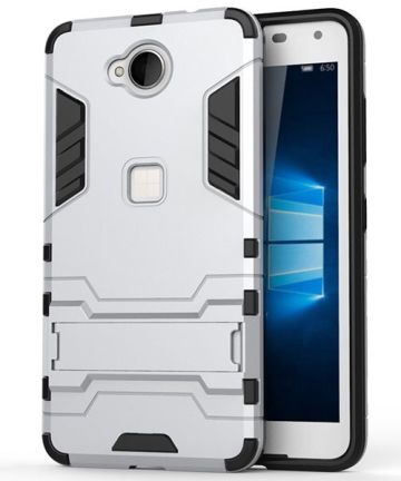 Microsoft Lumia 650 Hybrid Kickstand Hoesje Zilver Hoesjes