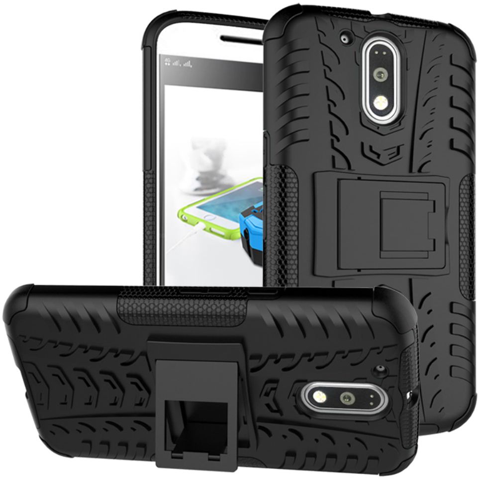Hybride Motorola Moto G4 Hoesje Zwart afbeelding 1