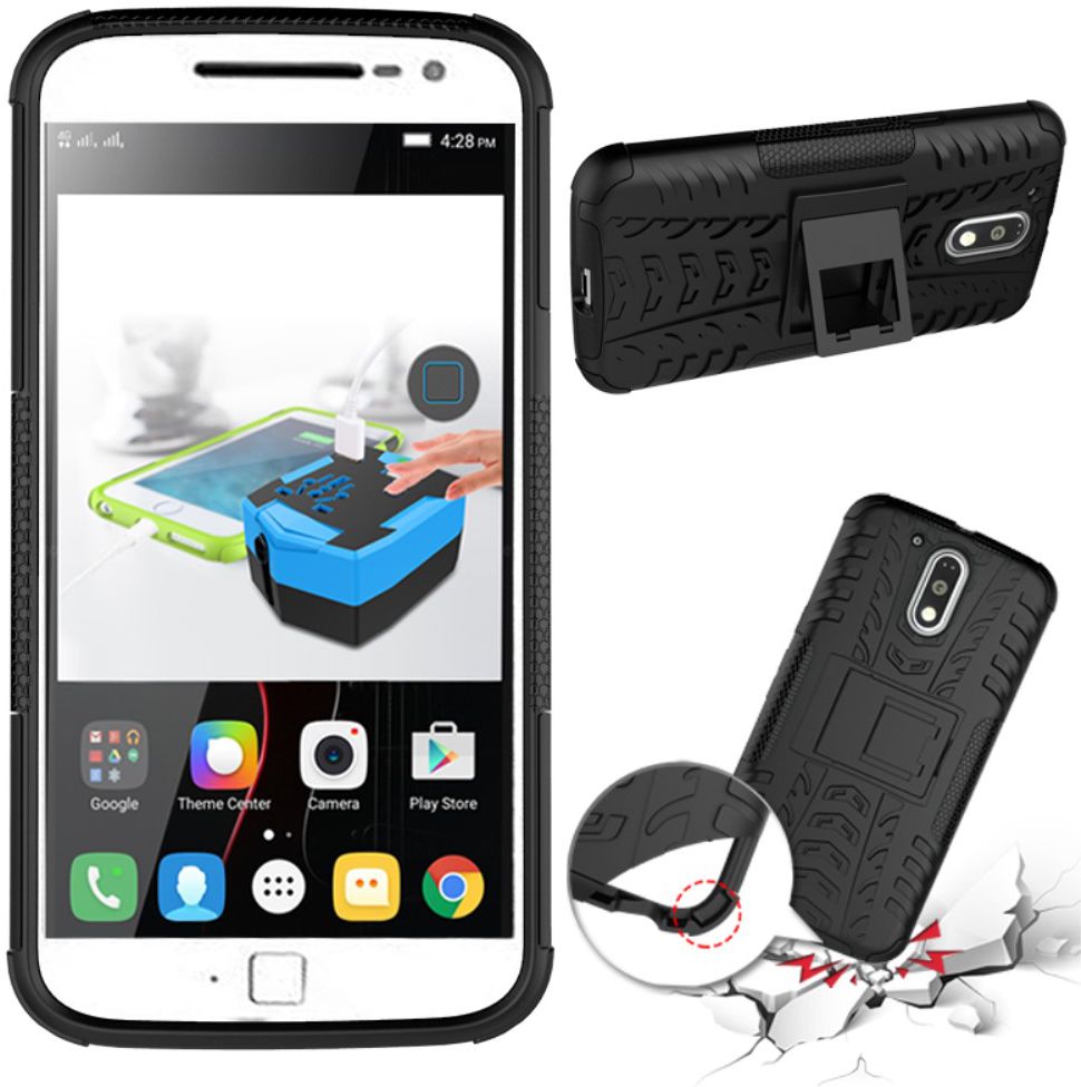 Hybride Motorola Moto G4 Hoesje Zwart afbeelding 2