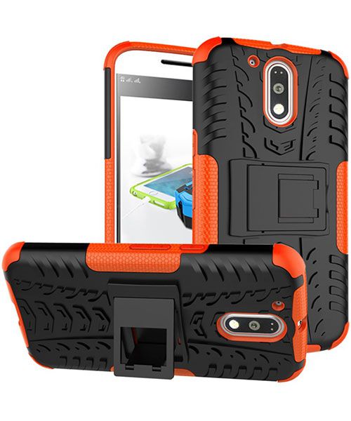 Hybride Motorola Moto G4 Hoesje Oranje afbeelding 1