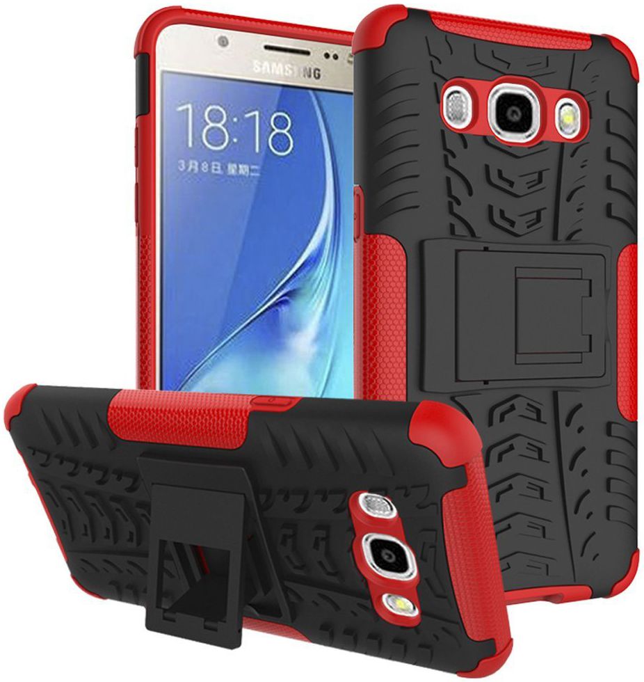 Samsung Galaxy J5 (2016) Hybrid Kickstand Hoesje Rood afbeelding 1