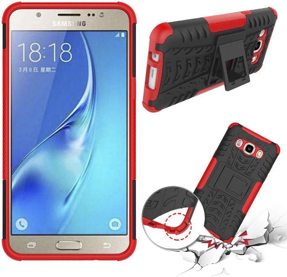 Samsung Galaxy J5 (2016) Hybrid Kickstand Hoesje Rood afbeelding 2