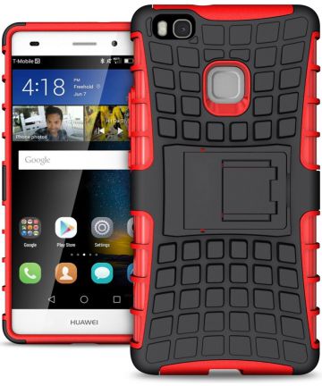 Hybride Huawei P9 Lite Back Cover Rood Hoesjes