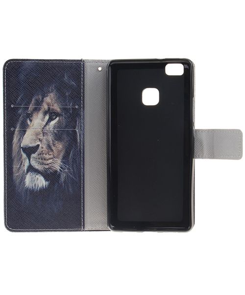 Huawei P9 Lite Portemonnee Print Hoesje Leeuw afbeelding 9