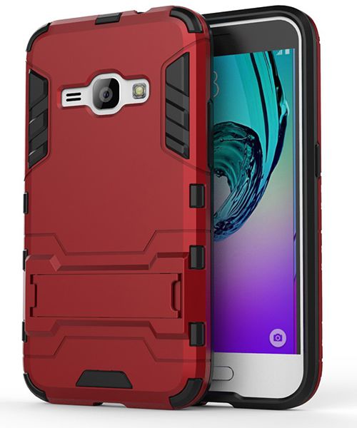 Hybride Samsung Galaxy J1 (2016) Hoesje Rood afbeelding 1