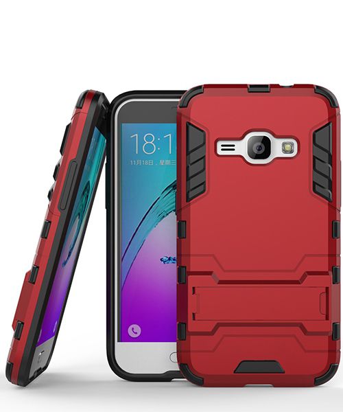 Hybride Samsung Galaxy J1 (2016) Hoesje Rood afbeelding 3