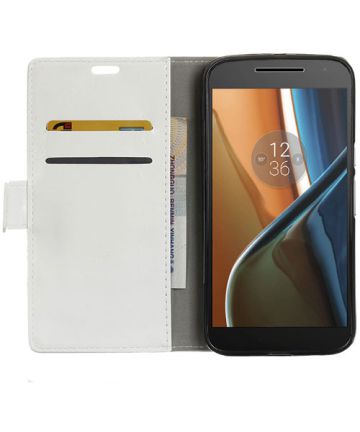 Motorola Moto G4 hoesje met kaarthouder wit Hoesjes