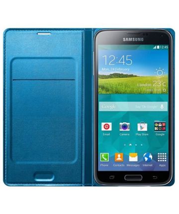Samsung Galaxy S5 (Neo) Flip Wallet Case - Blauw Hoesjes