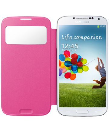 Samsung Galaxy S4 S-View Flip Case Roze Hoesjes