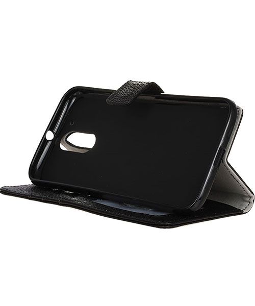 Echt Leren Motorola Moto G4 Hoesje Zwart afbeelding 9