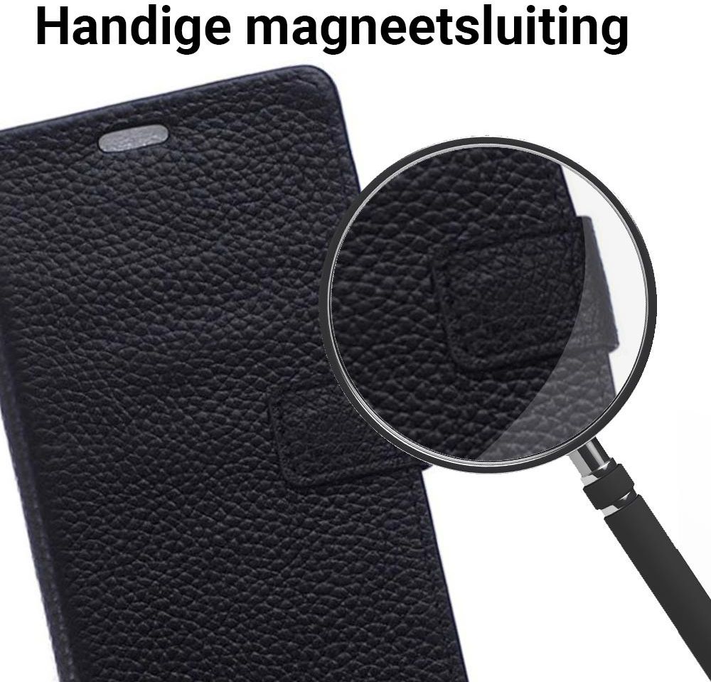 Echt Leren Motorola Moto G4 Hoesje Zwart afbeelding 3