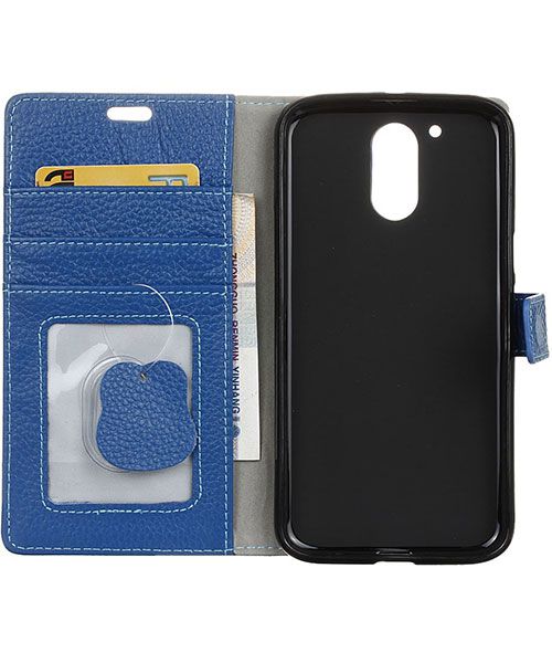 Echt Leren Motorola Moto G4 Hoesje Blauw afbeelding 8