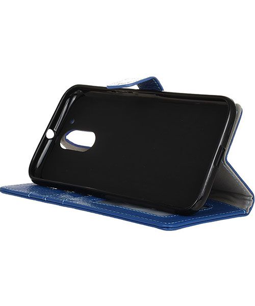 Echt Leren Motorola Moto G4 Hoesje Blauw afbeelding 9