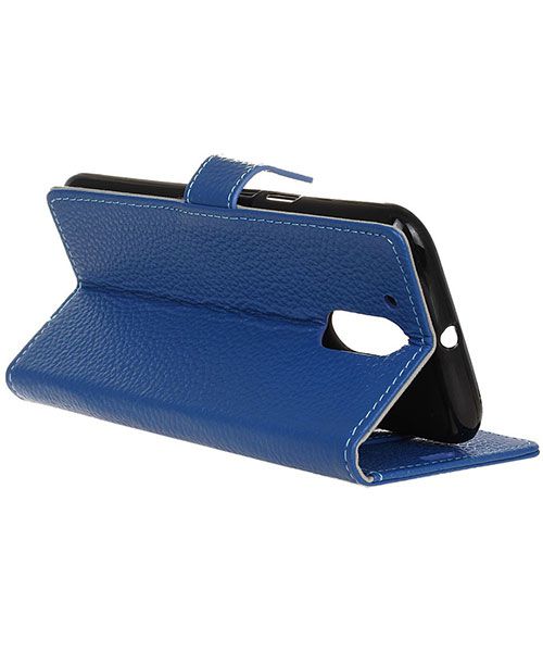 Echt Leren Motorola Moto G4 Hoesje Blauw afbeelding 10