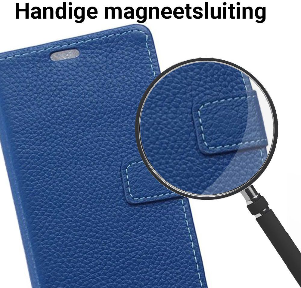 Echt Leren Motorola Moto G4 Hoesje Blauw afbeelding 3