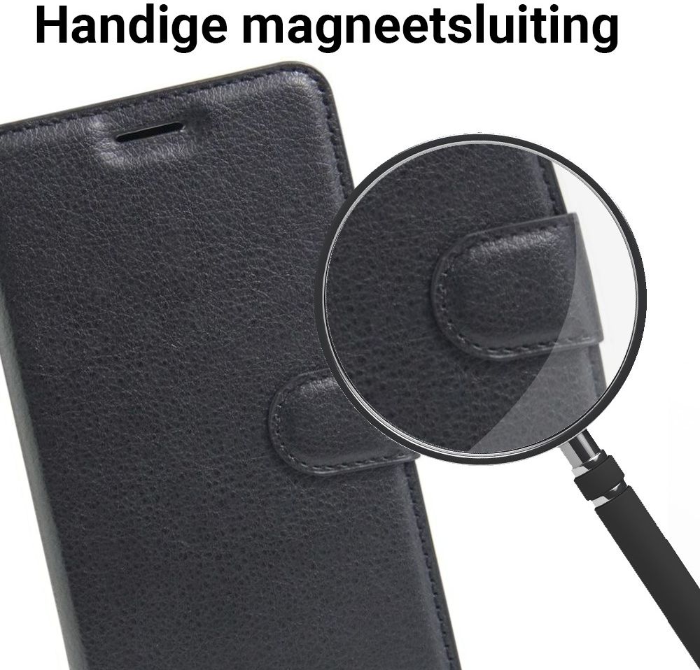 Huawei Y5 2 Portemonnee Hoesje Lychee Zwart afbeelding 4