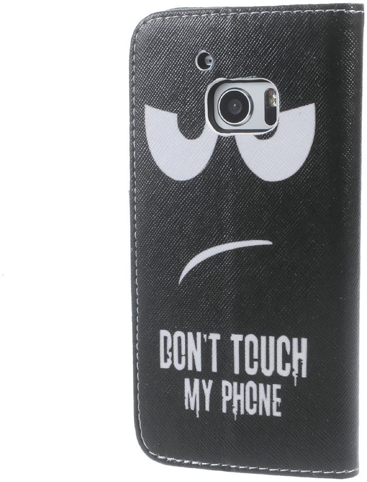 HTC 10 Portemonnee Flip Hoesje Print Don't Touch My Phone afbeelding 5