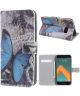 HTC 10 Portemonnee Flip Hoesje Blauwe Vlinder
