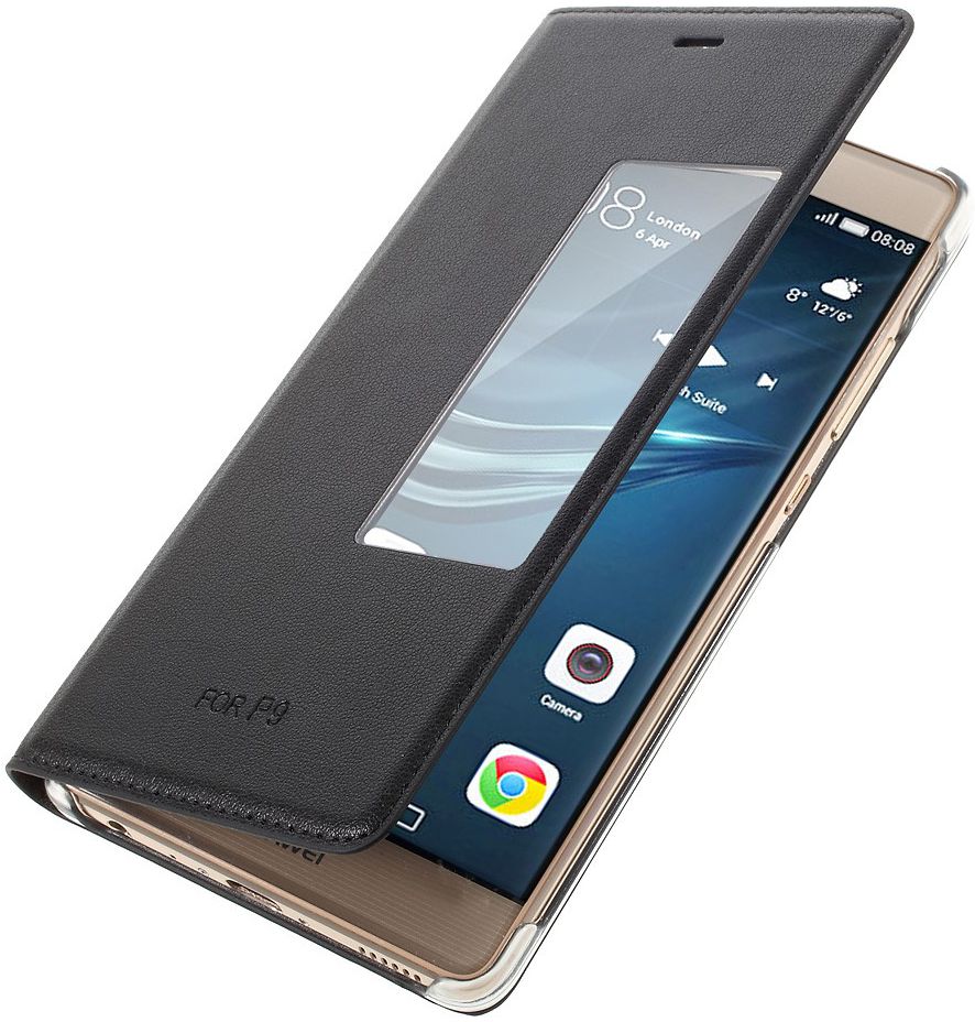 Huawei P9 Window View Hoesje Zwart afbeelding 2