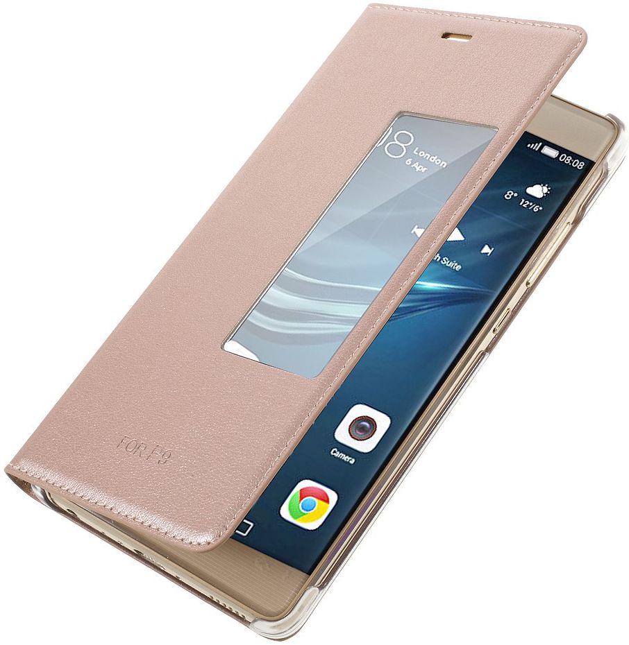 Huawei P9 Window View Hoesje Roze Goud afbeelding 2