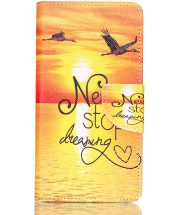Huawei Ascend P9 Lite Portemonnee Case Never Stop Dreaming Hoesjes