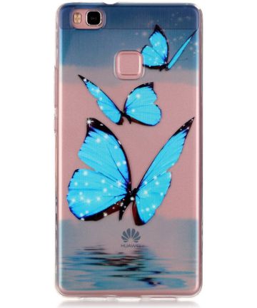 Huawei P9 Lite TPU Hoesje Blue Butterfly Hoesjes