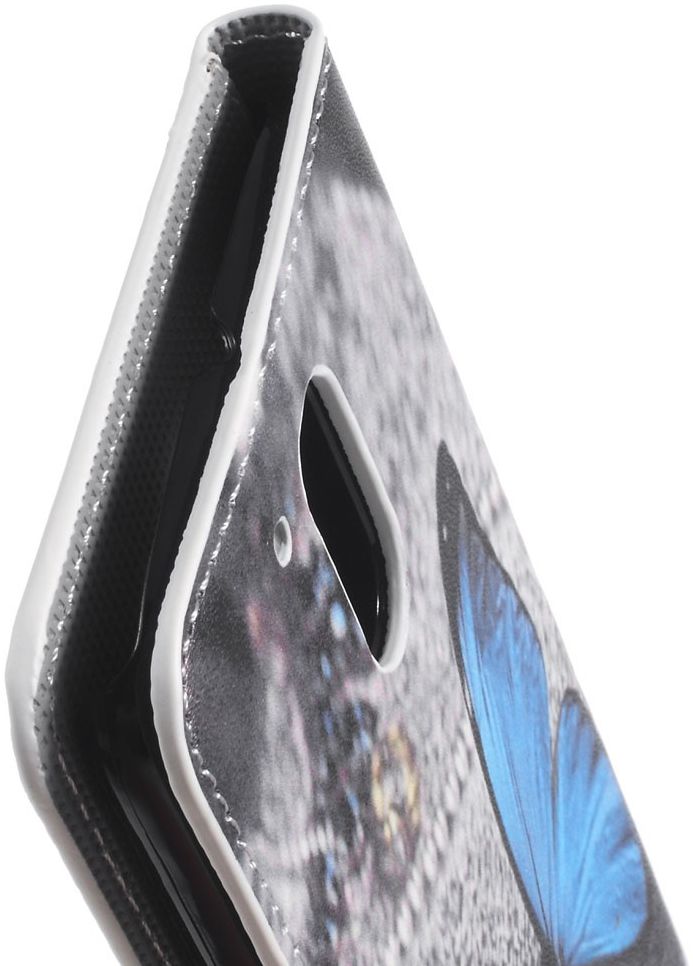 Motorola Moto G4 Wallet Case Hoesje met Print blauwe vlinder afbeelding 3