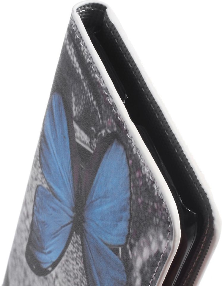 Motorola Moto G4 Wallet Case Hoesje met Print blauwe vlinder afbeelding 4