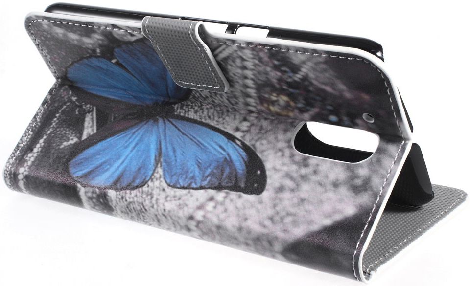 Motorola Moto G4 Wallet Case Hoesje met Print blauwe vlinder afbeelding 5
