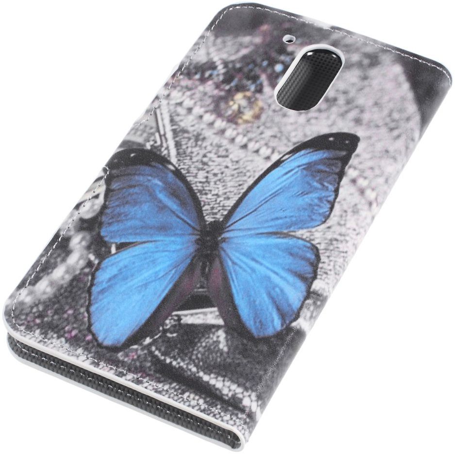 Motorola Moto G4 Wallet Case Hoesje met Print blauwe vlinder afbeelding 6