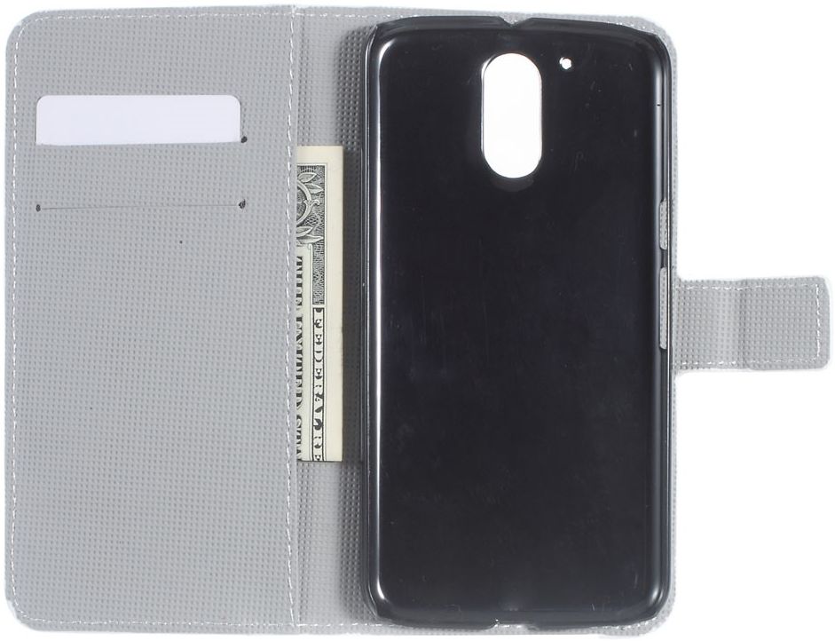 Motorola Moto G4 Wallet Case Hoesje met Print blauwe vlinder afbeelding 7