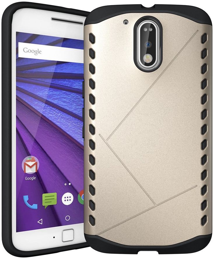 Hybrid Motorola Moto G4 Hoesje Goud afbeelding 1