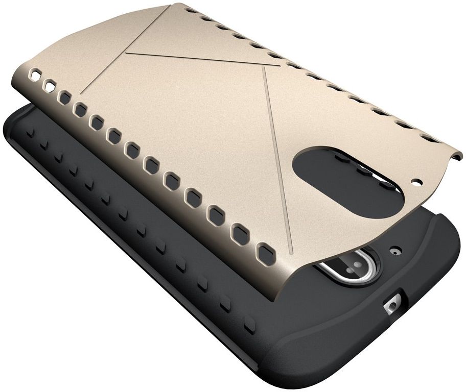 Hybrid Motorola Moto G4 Hoesje Goud afbeelding 2